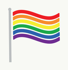 Vector illustration LGBT rainbow flag. Gay pride celebration, love. Lesbian gay bisexual transgender concept. Icon, symbol - obrazy, fototapety, plakaty
