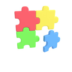 block puzzle 3d illustration rendering