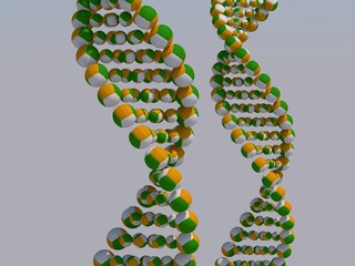 DNA helix made with Volleyball Sport Genetics concept 3D rendering