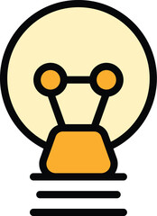 Idea smart lightbulb icon. Outline Idea smart lightbulb vector icon for web design isolated on white background color flat