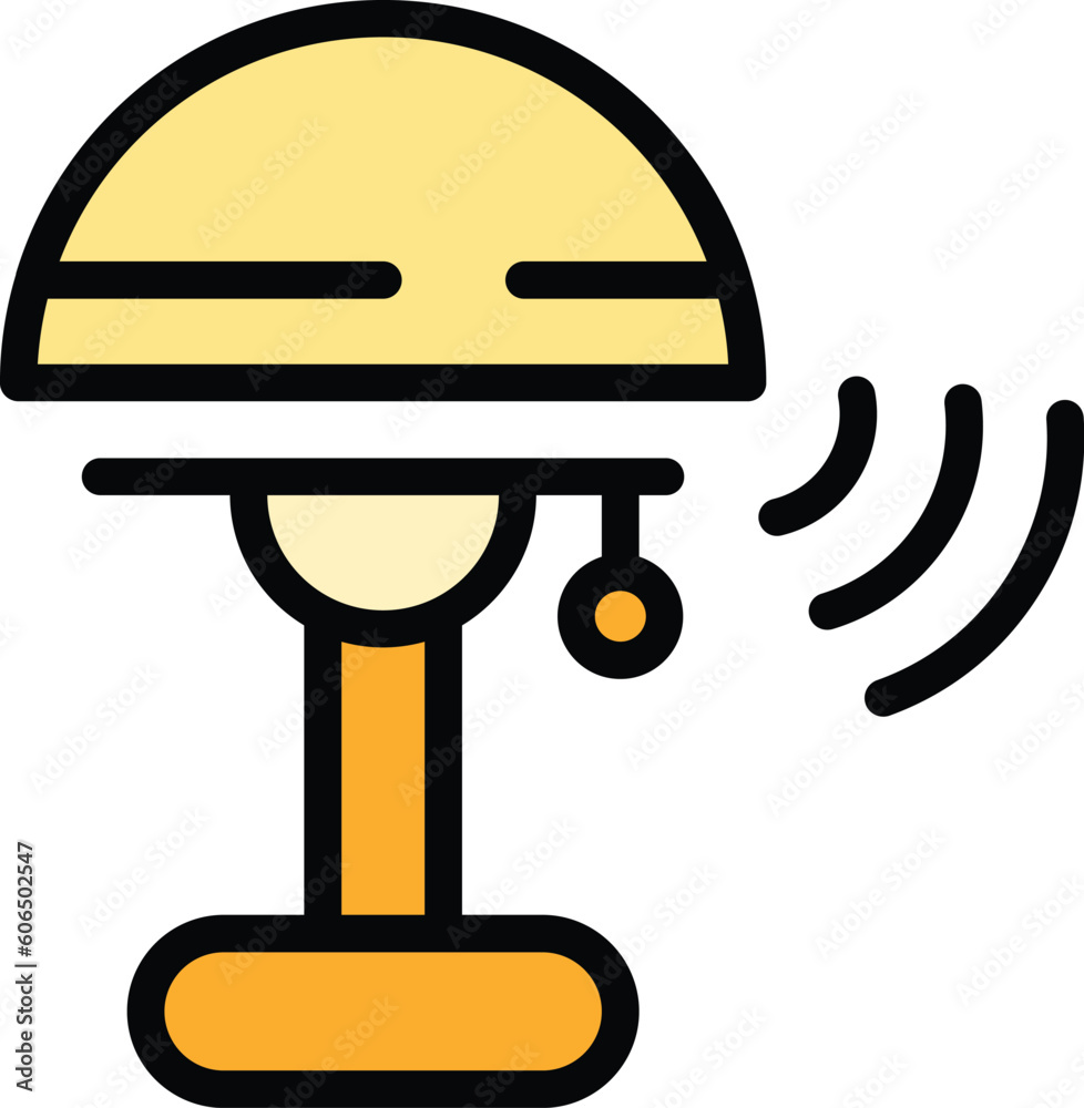 Poster desktop lamp smart lightbulb icon. outline desktop lamp smart lightbulb vector icon for web design i