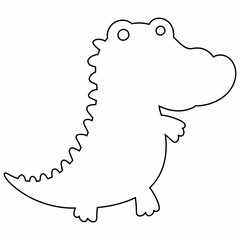 Crocodile line drawing for decoration.