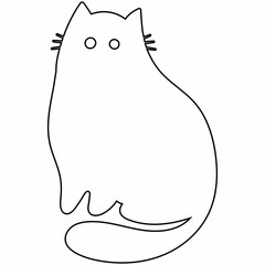 Cat line drawing for decoration.