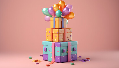 Obraz premium Happy birthday, gift box, Valentine's Day celebration, Birthday celebrate, Mother's Day celebrates, mothers Day celebrates, Christmas gift box, 