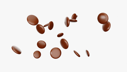 Naklejka na ściany i meble Chocolate coated chocolate beans chocolate ball Chocolate Brown candy 3d illustration