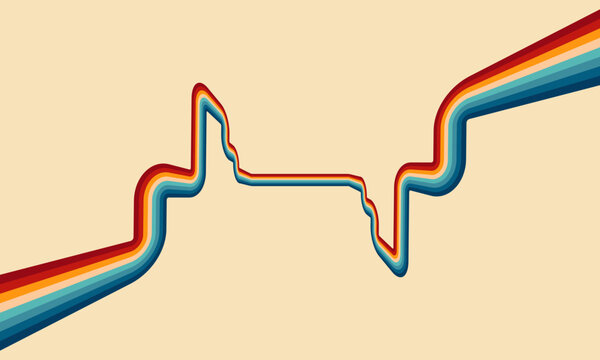 Naklejki Vintage Striped Backgrounds, Posters, Banner Samples, Retro Colors from the 1970s 1980s, 70s, 80s, 90s. retro vintage 70s style stripes background poster lines. shapes vector design graphic 1980s