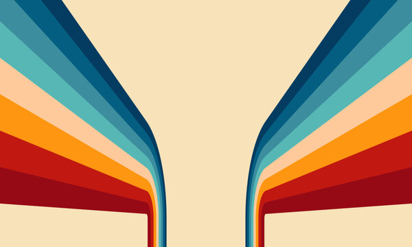 Vintage Striped Backgrounds, Posters, Banner Samples, Retro Colors from the 1970s 1980s, 70s, 80s, 90s. retro vintage 70s style stripes background poster lines. shapes vector design graphic 1980s