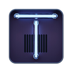 Square Box Neon 3D Alphabet or PNG Letters