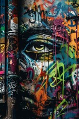Fototapeta premium Graffiti on the wall, created with generative AI