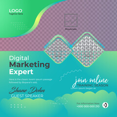 Corporate social media poste template & design If you grow your business online marketing for needed
