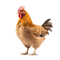 Fototapeta premium Brown hen isolated. Generative AI.