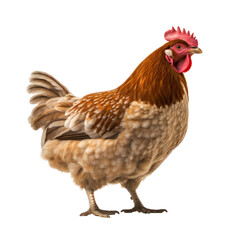 Fototapeta premium Brown hen isolated. Generative AI.
