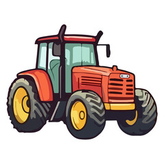 Obraz premium Colorful Tractor Farm pop art style, Tractor Farm Sticker, pastel cute colors