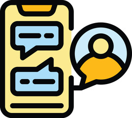 Phone money support icon. Outline Phone money support vector icon for web design isolated on white background color flat