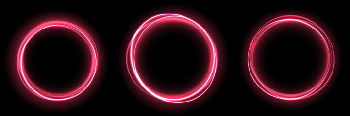Light red Twirl. Curve light effect of PurpleTwirl line. Luminous PurpleTwirl circle. Light PurpleTwirl pedistal, podium, platform, table. Vector illustration, illuminate frame design. Glowing neon li - obrazy, fototapety, plakaty
