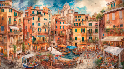 Collage of Italy - obrazy, fototapety, plakaty