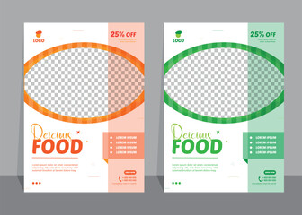 Food Flyer Template design, restaurant food flyer, fast food template vector illustration.	
