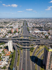 Intersection of 25 de Mayo Highway and General Paz Avenue. Liniers neighborhood, Buenos Aires,...