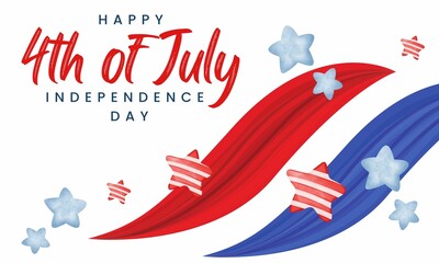 Happy Independence day, 4th of July national holiday.  greeting card design