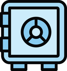 Money safe box icon. Outline Money safe box vector icon for web design isolated on white background color flat