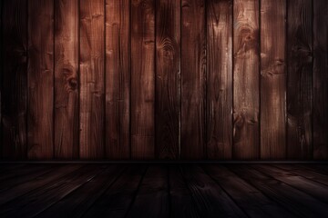 design of dark wood background, wooden wall and floor, Generative AI