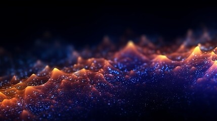 Dark blue and glow particle abstract background - abstract light background, Generative AI