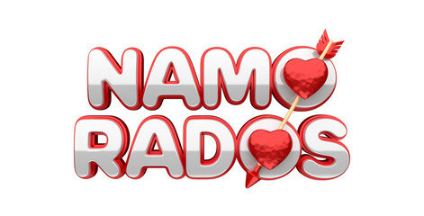 valentines day text label brazilian 3d render