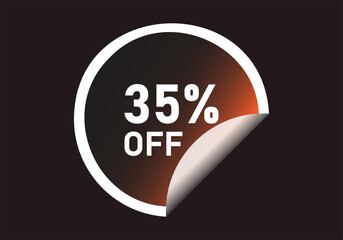 35% of discount. Discount price. Special offer discount.The concept of the social network.Vector illustration