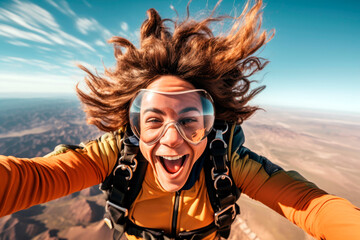 female skydiving instructor, woman in profession, Generative AI