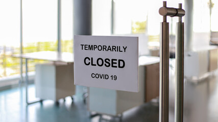 Shop temporary closed, covid 19	
