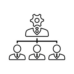 Business, hierarchy, management icon. Line icon, outline symbol.