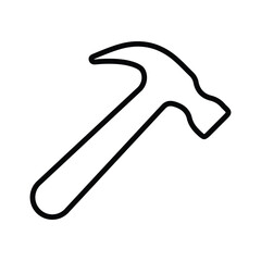 Hammer, repair, tools icon. Line, outline symbol.