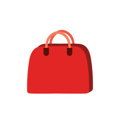 Red fashion bag with handles isolated, accessories concept