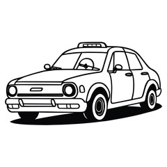 Car Vector Clipart Black and white, car Line art illustration, vector car line art and illustration