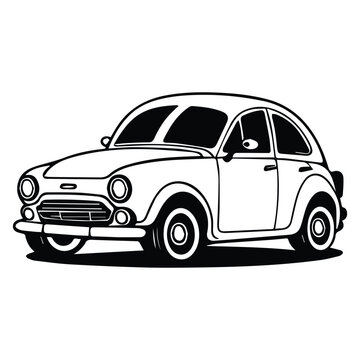 Car Vector Clipart Black and white, car Line art illustration, vector car line art and illustration
