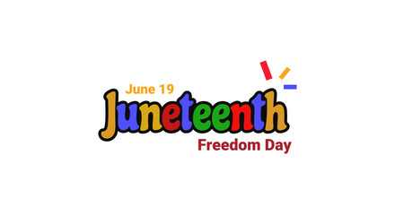 Fototapeta na wymiar Juneteenth Freedom Day typography design. Celebration on june, typography vector for ads, social media, card, poster
