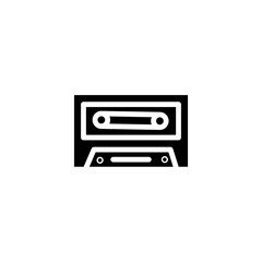 Music Tape Recorder Solid Icon