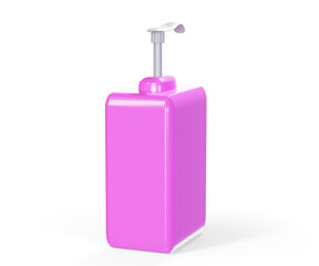 Blank white cosmetic bottle with a tropical leaf. 3D Render