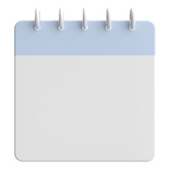 Empty calendar. 3D calendar. 3D illustration.