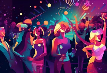Obraz na płótnie Canvas Young people dancing in night club