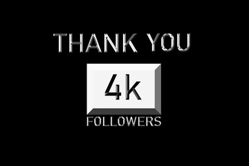 Thank you followers peoples, 4 k online social group, happy banner celebrate, Vector illustration