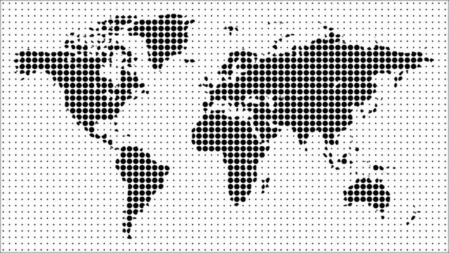Abstract World Map Halftone Background Animation