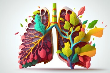 Lungs. Cute cartoon healthy human anatomy internal organ character set with brain lung intestine heart kidney liver and stomach mascots. parts of living body organs in animated form.
