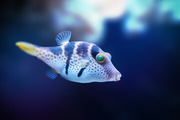 Natural shot of Valentin's sharpnose puffer also known as Canthigaster valentini.