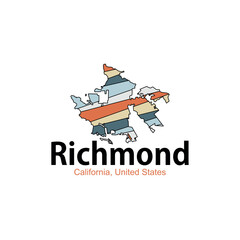 Map Of Richmond California United States Geometric Logo