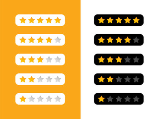 set of rating design stars