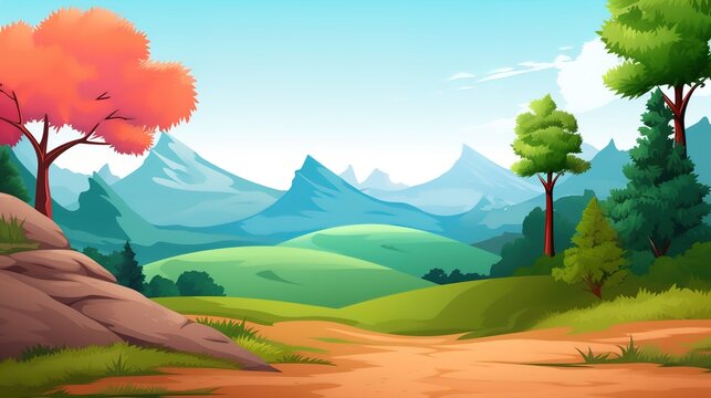 landscape with mountains and clouds a beautiful village scenery background