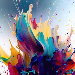 Abstract color splash background, ai generated art.