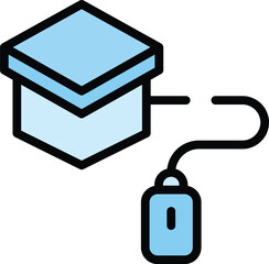 Distance learning icon. Outline Distance learning vector icon for web design isolated on white background color flat