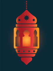 Vector illustration of an eastern lamp for an Islamic mosque or Arabian lighting for Ramadan Islamic lamp symbols in a vector